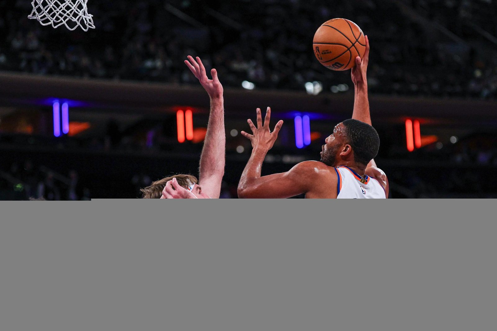 Tony Bradley takes a jumpr hook.