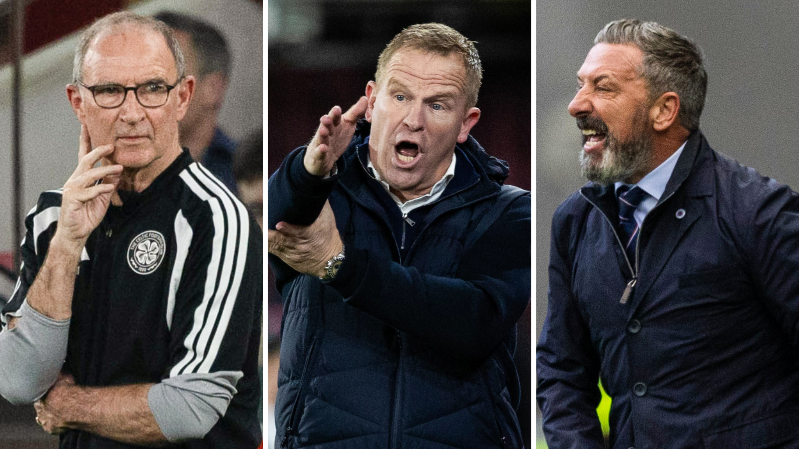 Celtic's Martin O'Neill, Hearts' Wouter Vrancken and Rangers' Derek McInnes