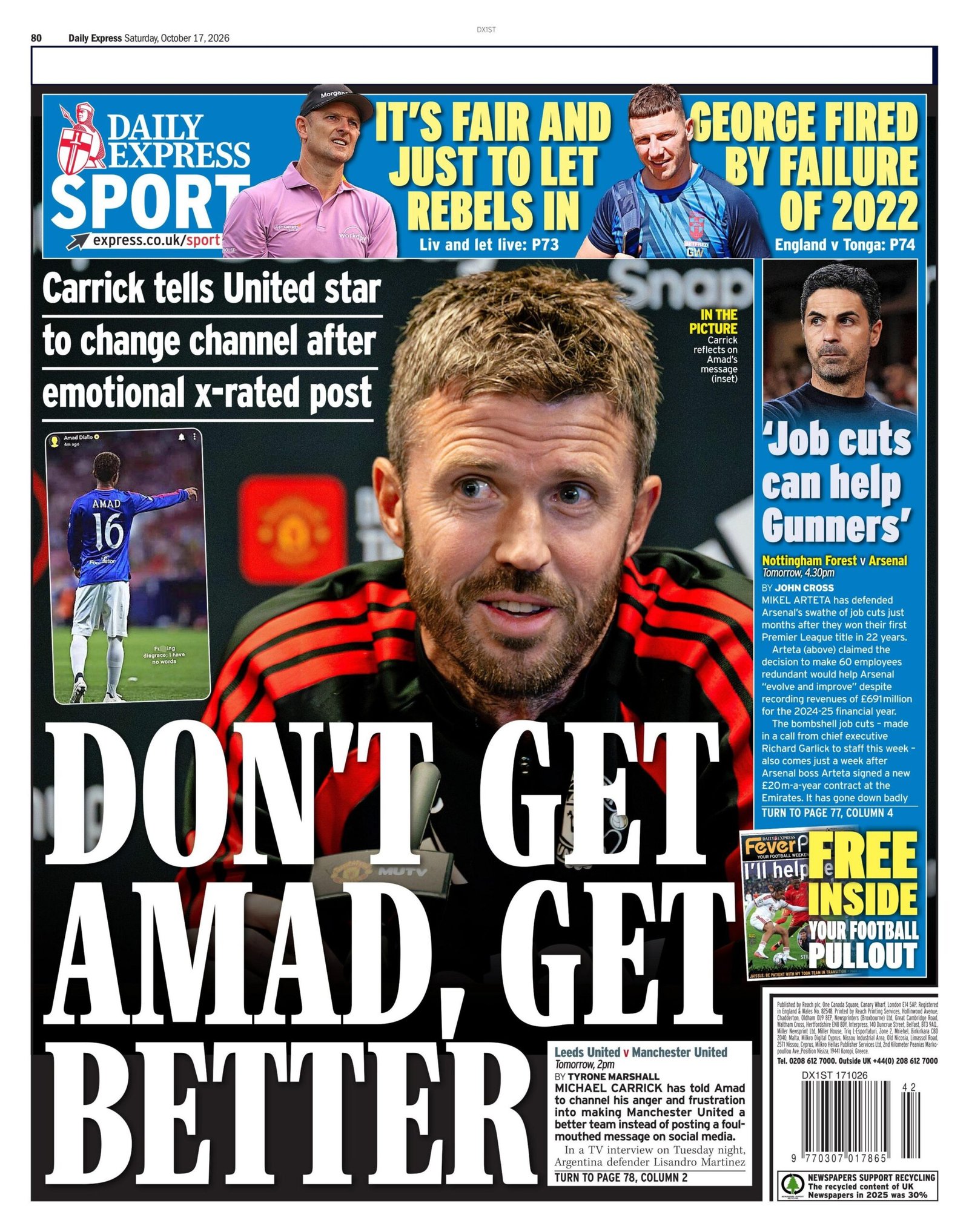Daily Express back page