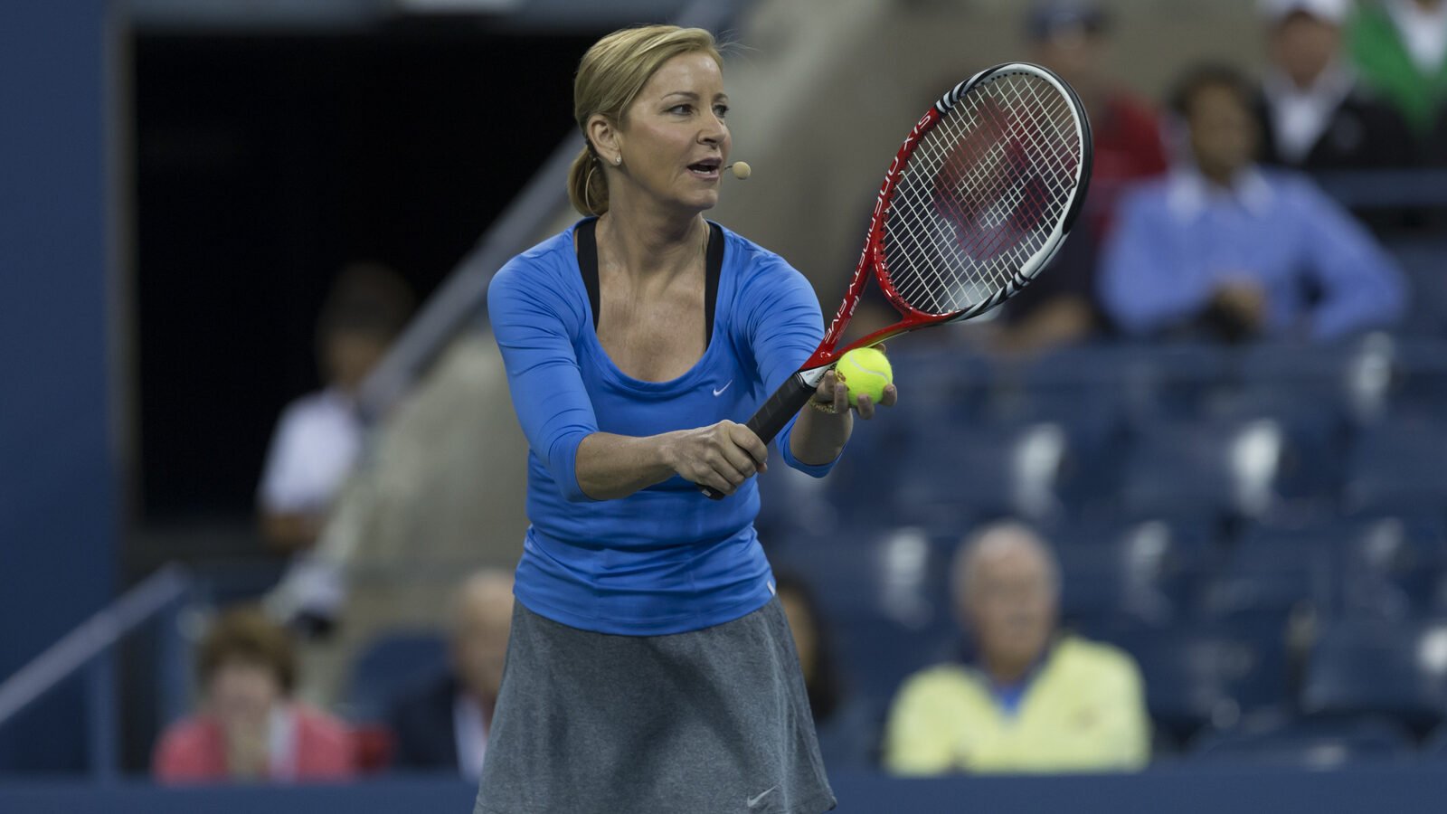Chris Evert at the USTA Billie Jean King National Tennis Center.